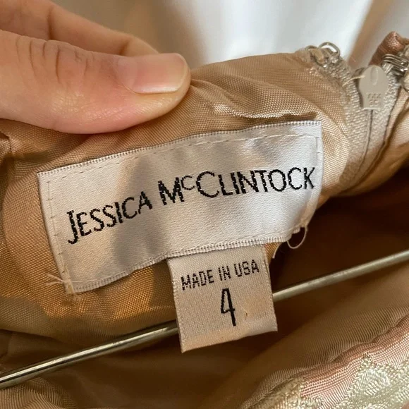 Strapless light pink and gold formal dress - Picture 2 of 7